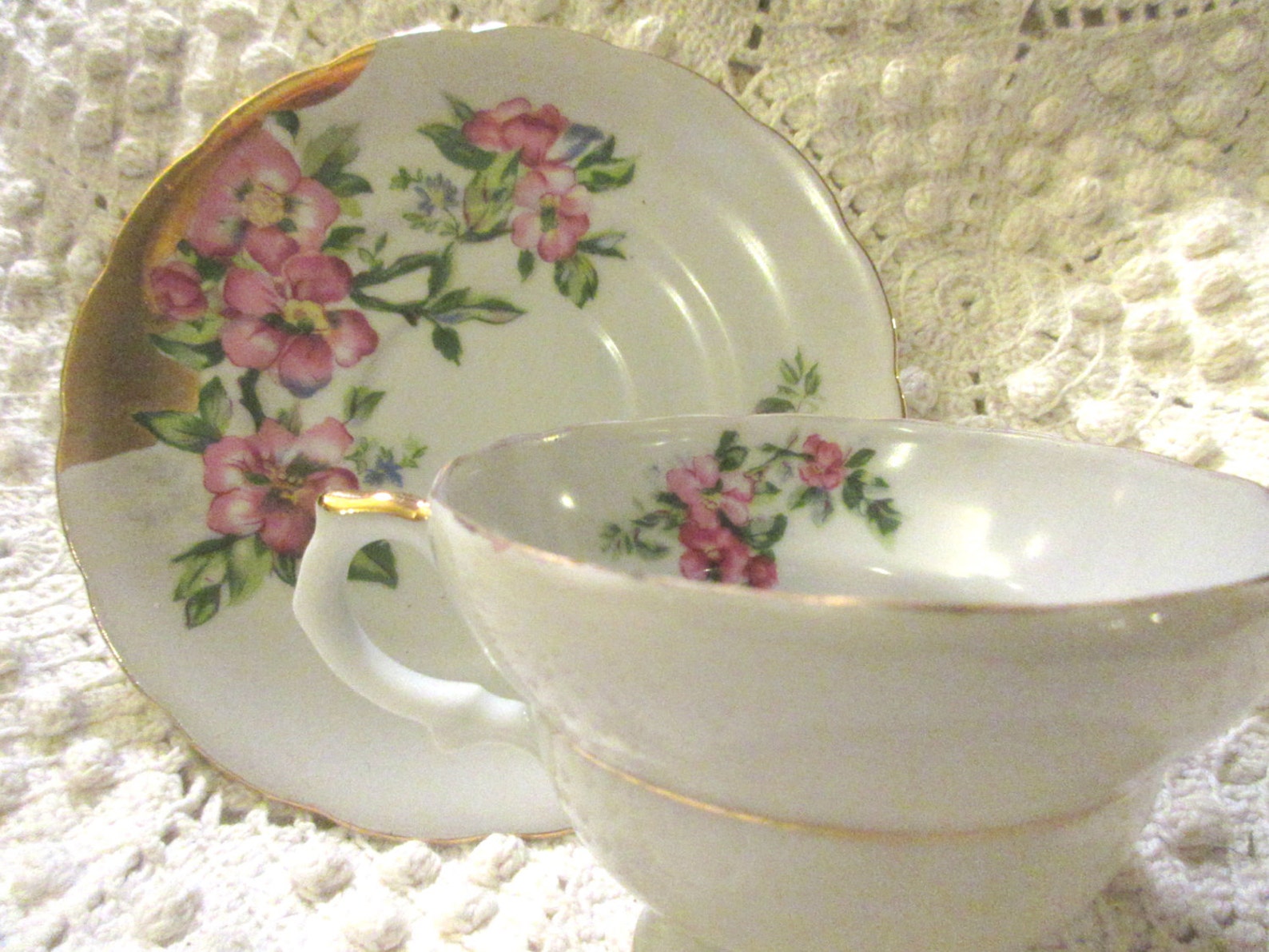Hand Painted Tea Cup and Saucer Shafford Made in Japan Etsy