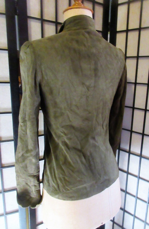 super soft suede jacket ,olive green, buttery sof… - image 7