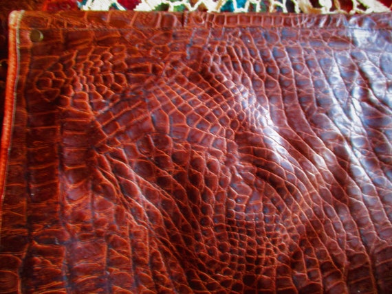 alligator leather cross shoulder carry bag, 1970'… - image 6