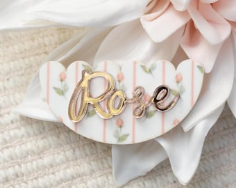 Owala Name Plate Freesip Custom Name Cherries Floral Cottagecore Scallop Pastel 16/19/24/32/40 Water Bottle Back to School Name Tag for Kids