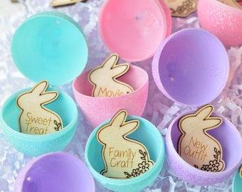 Easter Egg Hunt Tokens Set of 36 | Easter Egg Basket Stuffers Fillers Tokens for Kids | Cute Unique Reward Wooden Easter Activity Coins