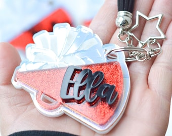 Cheer Team Gifts, Personalized Cheerleader Keychains,  Custon Cheer Team Bag Tag, Sports Keychain, Cute Cheer Gift, Gift for Daugther, Teen