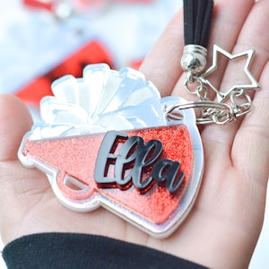 Cheer Team Gifts, Personalized Cheerleader Keychains,  Custon Cheer Team Bag Tag, Sports Keychain, Cute Cheer Gift, Gift for Daugther, Teen