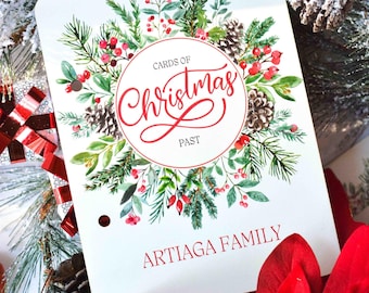 Weihnachtskartenhalter / -halter, Karten der vergangenen Weihnachten, personalisierte Kartenanzeige und Aufbewahrung, Feiertagskartenalbum-Organisierungs-Ringbuch
