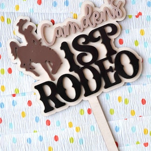 Personalized First Rodeo Themed Cake Topper for First Birthday Cowboy Western Horse Party Theme Decor for Toddler Girl or Boy