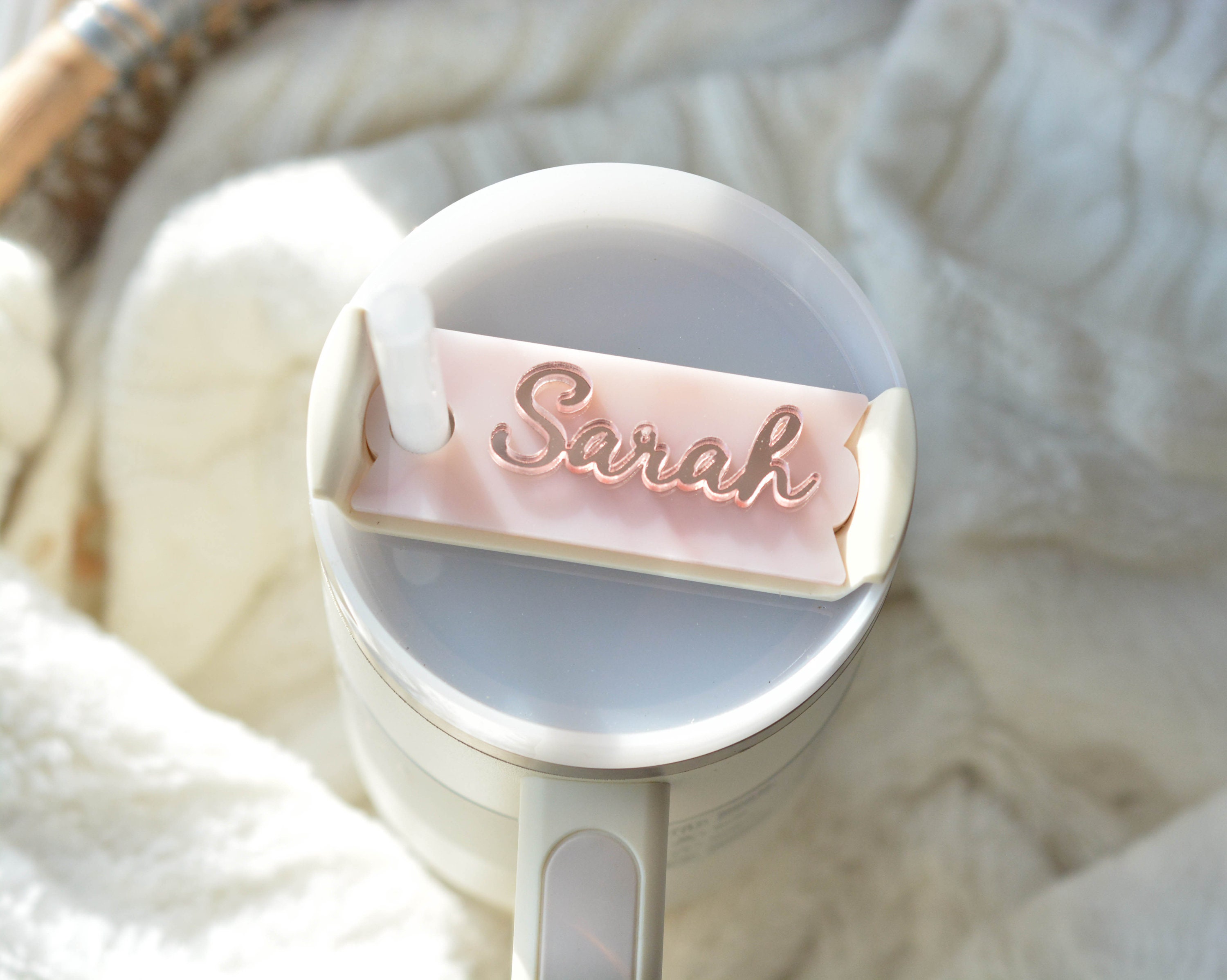 CUSTOM* Stanley Cup Name Plate to Match ROSE QUARTZ SWIRL – My