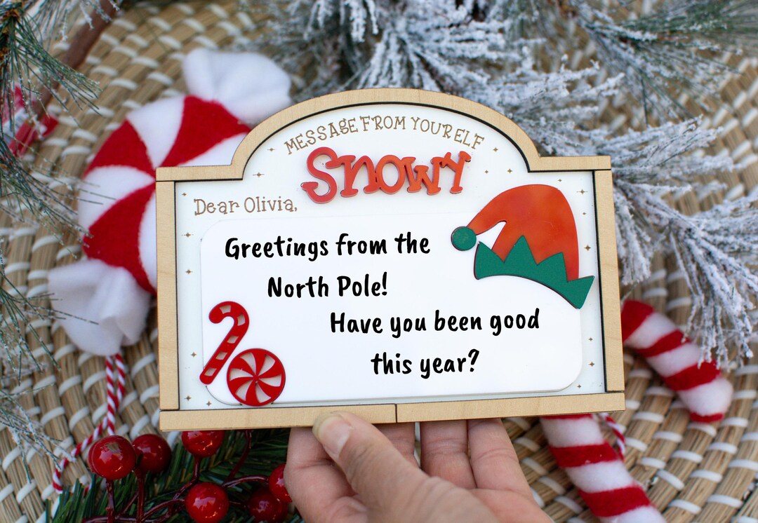 Elf Message White Board Sign, Return of the Elf Sign, Personalized Elf ...