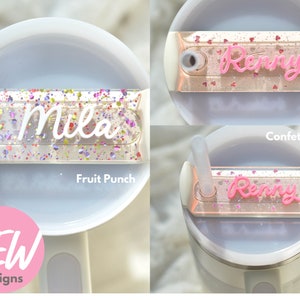 Stanley Name Plates Lid Toppers Scalloped Full Lid Hearts Valentine's Day Accessories Personalized Tumbler Tag 40 30 20 oz Transparent Pink