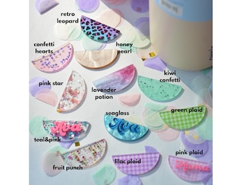 Owala Name Plate Freesip Custom Name Glitter Solid Colors 16/19/24/32/40oz Personalized Owala Water Bottle Accessory Back to School Name Tag