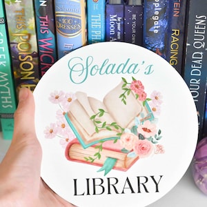 PersonalizedPersonalized Library Sign, Book Shelf Decor, Gift for Book Lover, Bookish Sign, Book Nook  Bookcase Bookish Room Decor for Her