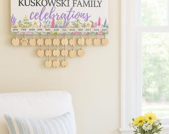 Calendario de cumpleaños familiar, regalo para mamá, abuela, padres, abuelos, letrero con días para recordar, celebración perpetua, regalo de inauguración de la casa.
