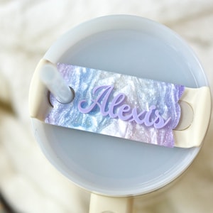Stanley Name Plates Lid Toppers Lilac Purple Cup Accessories Personalized Name Tag for Stanley Lid Tumbler Name Tag, 40 or 30 oz Glitter