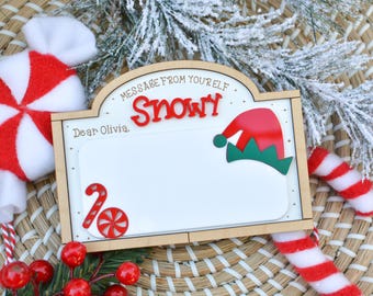 Personalized Elf Message Board, Return of the Elf Sign, Kid's Christmas Activity