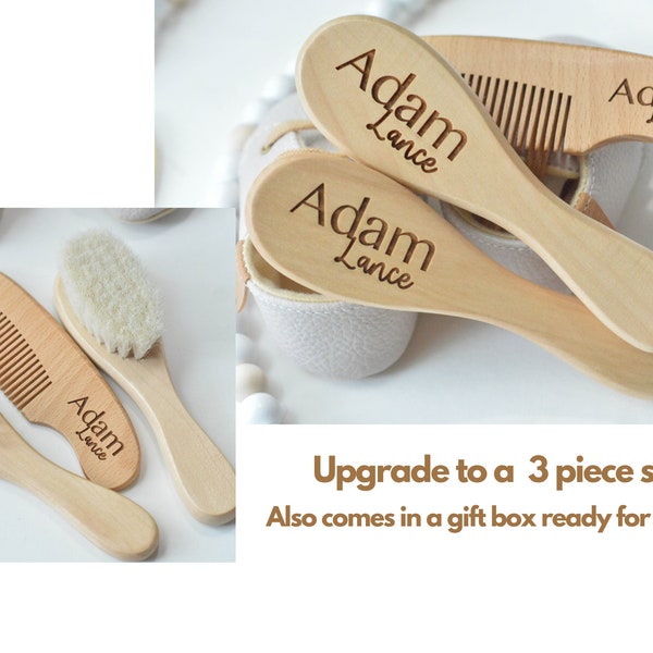 Personalized Baby Hair Brush for Newborn Baby Shower Gift, Custom Engraved Wooden Brush, Keepsake for Girl or Boy, Eco Baby Gift Bath Beauty