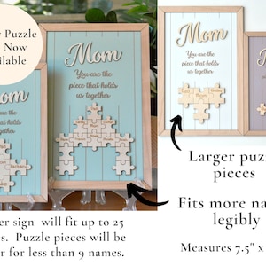 Mom Puzzle Sign Mother's Day Gift from Kids Husband Custom Engraved Wood Sign Piece That Holds Us Together Grandma Gift Personalized Unique 画像 8