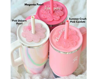 Hydro Flask Zinnia Camillia Trillium Pink Lid Topper Personalized