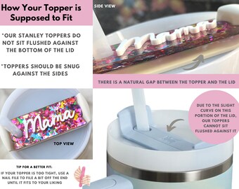 Stanley Name Plates Lid Toppers Cup Accessories Pink Blue