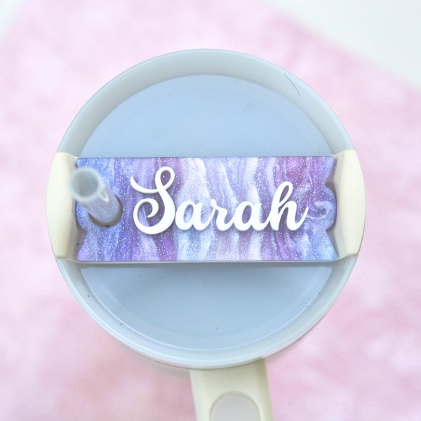 Stanley Name Plates Lid Toppers Lilac Purple Cup Accessories Personalized Name Tag for Stanley Lid Tumbler Name Tag, 40 or 30 oz Glitter