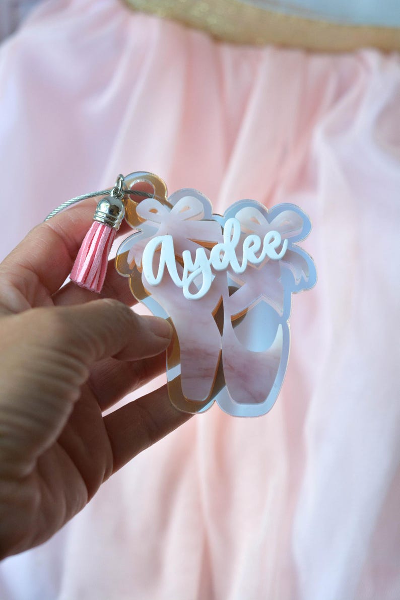 Ballet Shoes Dancer Keychain Bag Tag/ Gift for Dancer/ Personalized