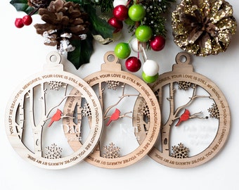 Cardinal Memorial Christmas Ornament, Personalized Sympathy Gift