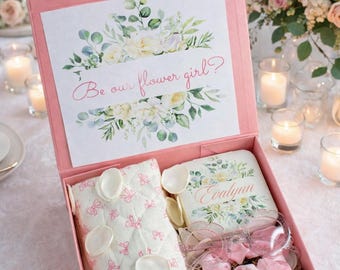 Personalized Flower Girl Proposal Gift Box Set, Wedding Keepsake