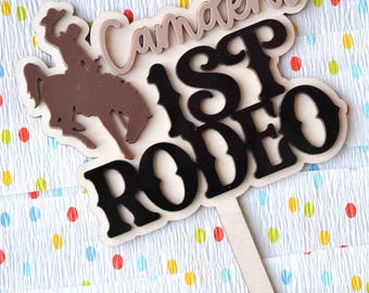 Personalized First Rodeo Themed Cake Topper for First Birthday Cowboy Western Horse Party Theme Decor for Toddler Girl or Boy