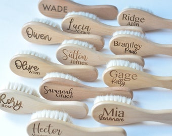 Personalized Baby Hair Brush for Newborn or Baby, Baby Shower Gift, Custom Wooden Brush, Keepsake for Girl or Boy, Eco Baby Gift Bath Beauty