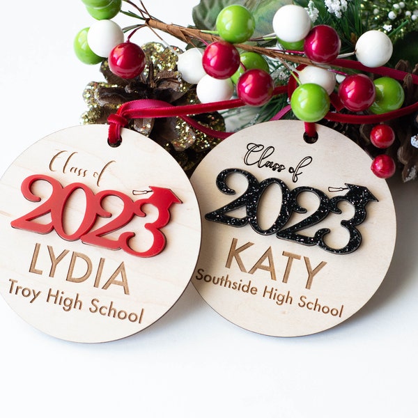 High School Personalized Christmas Ornaments Etsy
