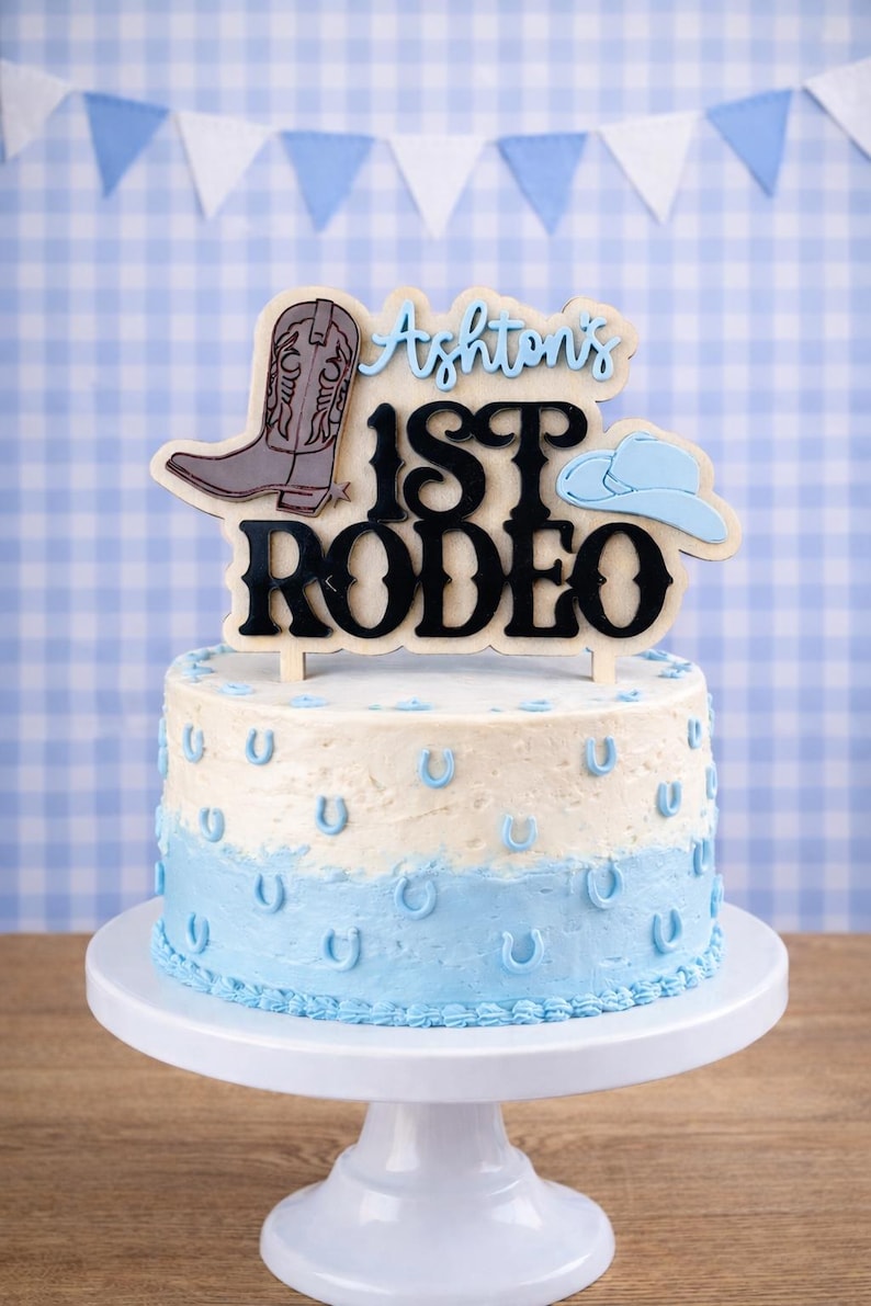 Personalized Fourth Rodeo Themed Cake Topper for 4 Year Old Birthday ...