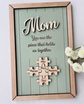 Mom Puzzle Sign Mother's Day Gift from Kids Husband Custom Engraved Wood Sign Piece That Holds Us Together Grandma Gift Personalized Unique