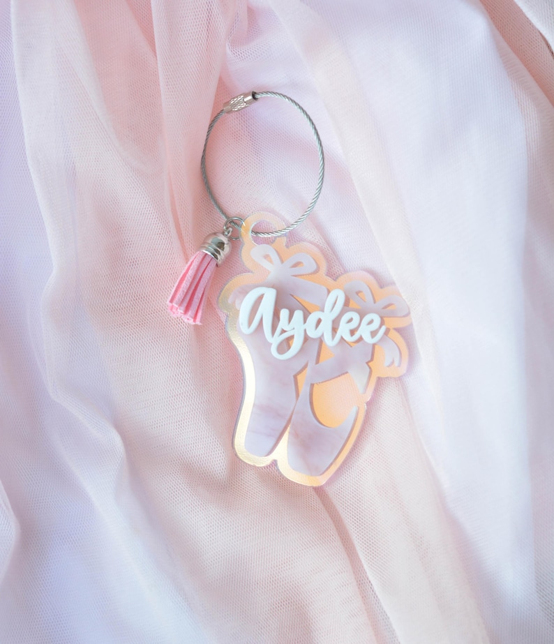 Ballet Shoes Dancer Keychain Bag Tag/ Gift for Dancer/ Personalized