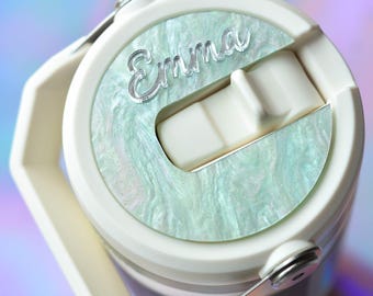 IceFlow Flip Strohhalm Stanley Namensschilder Deckel Toppers Tasse Zubehör Personalisierte Tag für Tumbler 30 20 oz mit optionalen Klebstoff