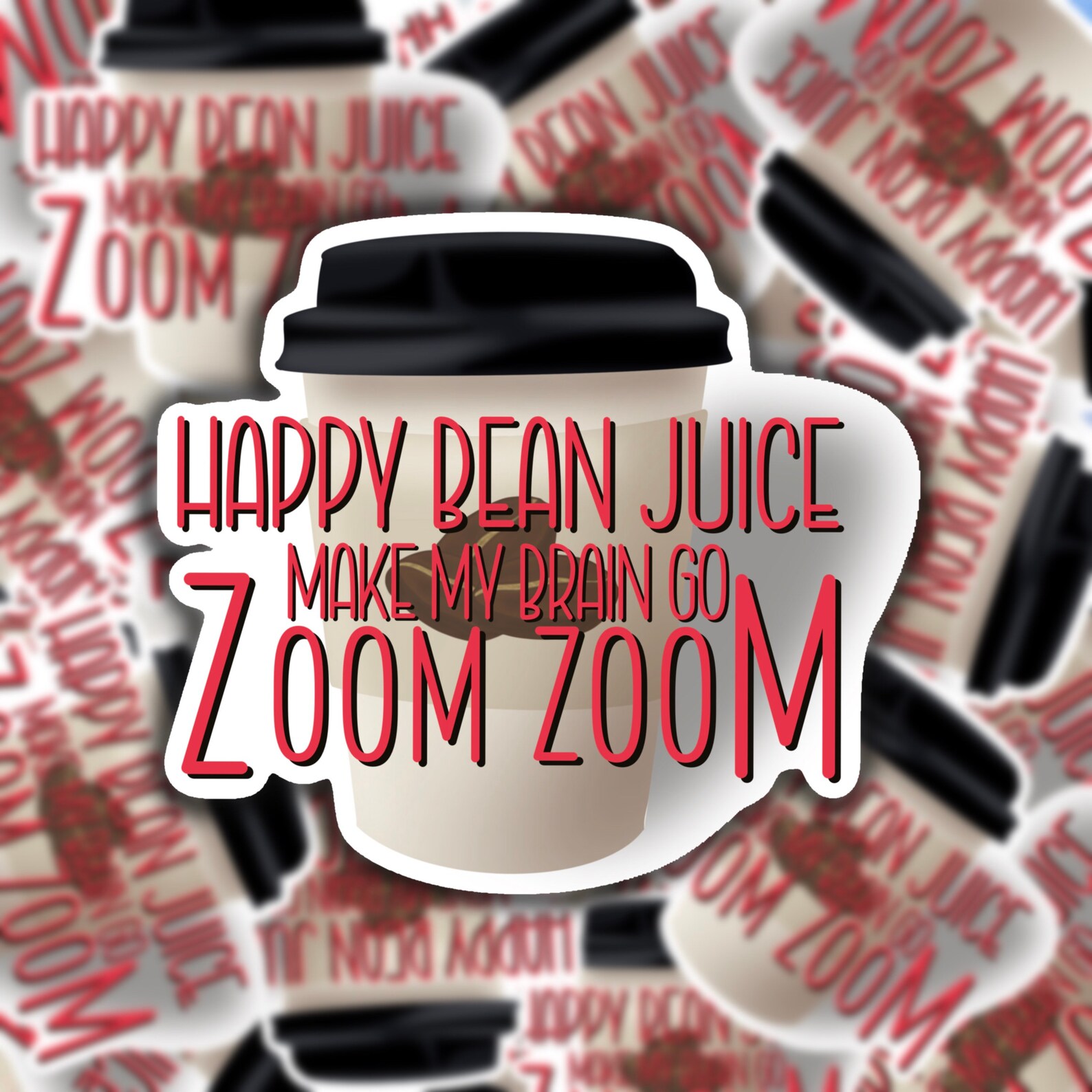Happy Bean Juice Waterproof Sticker Etsy