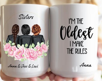 Funny Sisters Mug , Custom Family Mug, Personalized Sister Gift, Big Little Sister, Long Distance Sisters, Sisters Birthday Gift