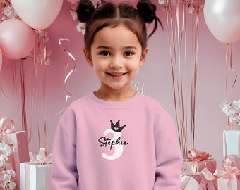 Custom Name Age Baby & Toddler Sweatshirt Birthday Year Outfit, Birthday Tshirt