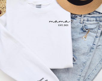 Personalized Mama Embroidered Sweatshirt, Keepsake Gift
