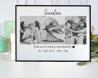 Personalized Photo Collage Framed Gift,  Photo Print, Mom, Dad, Grandma, Grandpa