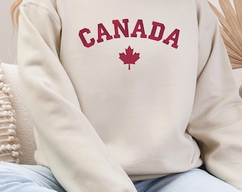 Embroidered Canada Sweatshirt, Oh Canada, Gift, Canadian Seller