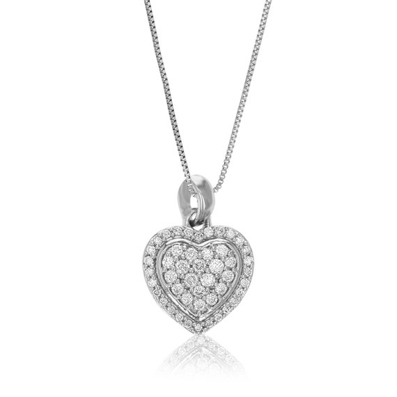 Diamond Heart Pendant 18 Necklace (1/2 Ct. t.w.) - Gold