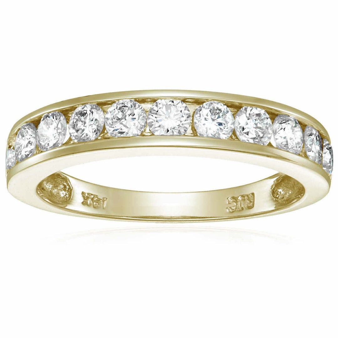 1.50 cttw Champagne Diamond Wedding Band for Women in 14K Yellow Gold - Vir  Jewels