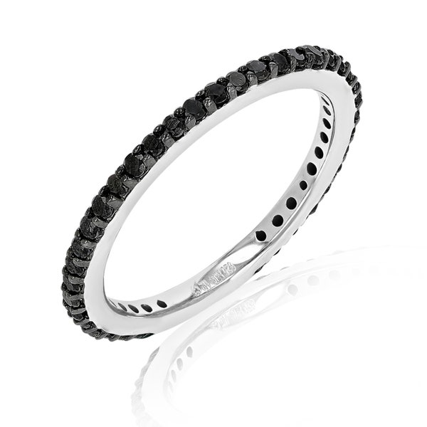 Black Diamond Eternity Ring Etsy