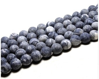 15 inches natural stone beads dull polish matte blue sodalite round loose beads for jewelry making 10mm