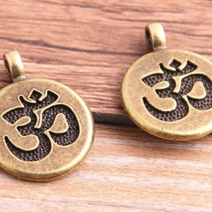 2pc. Tibetan Silver Round Tag Lotus/Life Tree/Buddha Charms 15mm Handmade Metal Pendants image 10