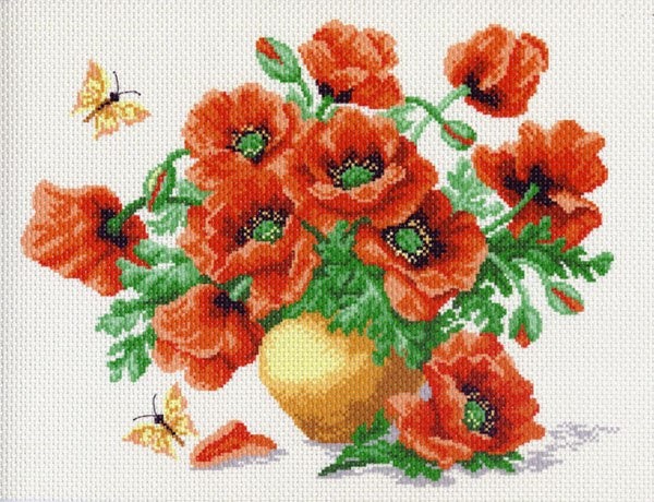 Aida cloth 14ct with Printed cross stitch pattern No count | Etsy