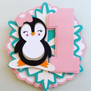 Penguin Cake Topper - Penguin Cake Topper - First Birthday - Winter Onderland Party - Penguin Birthday - Onderland First Birthday