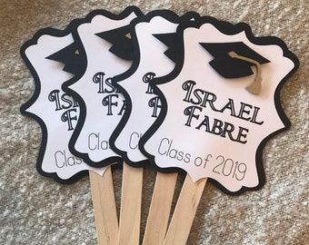 Graduation Paper Fans, Graduation Fan Favor, Graduation Favor, Class of 2019, Graduation Favor 2021 ,Grad Party, Hand Fan Set of 6