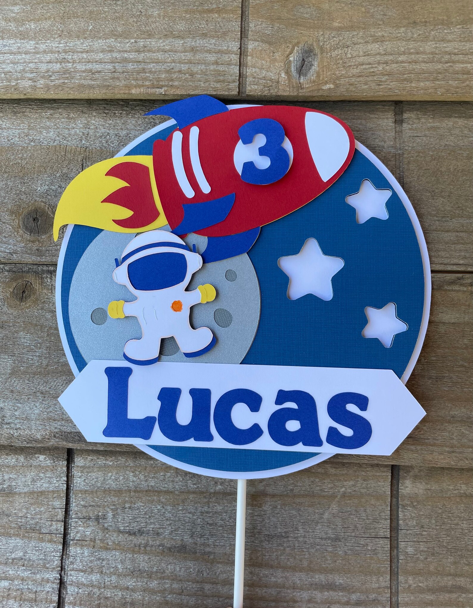 Space Cake Topper Rocketship Outer Space Cake Topper Space | Etsy