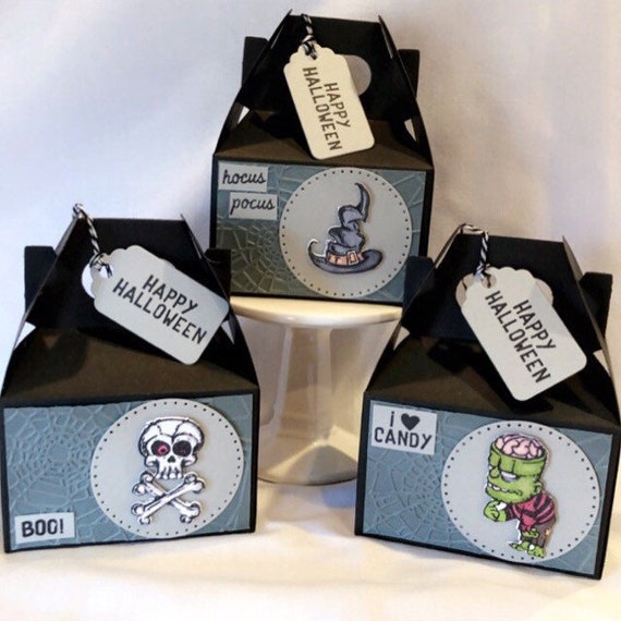 6 Halloween Treat Boxes - Halloween Favor Boxes - Halloween Party Decor - Party Favors- Trick or Treat - Coffin - Favor Bags - Halloween Tre
