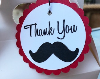 Little Man Thank You Tag - Mustache Birthday - Baby Shower - Little Man - Boy Birthday - Favor Tags - Mustache theme -Party Decor - Mustache