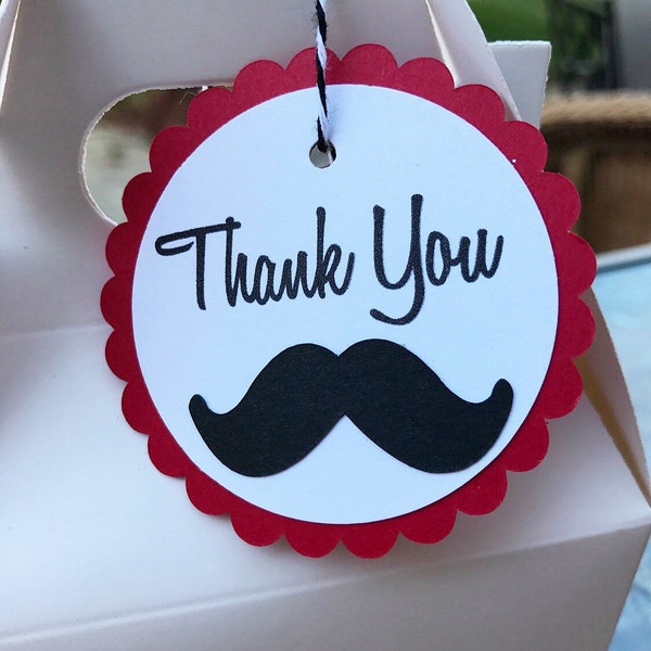 Little Man Thank You Tag - Mustache Birthday - Baby Shower - Little Man - Boy Birthday - Favor Tags - Mustache theme -Party Decor - Mustache